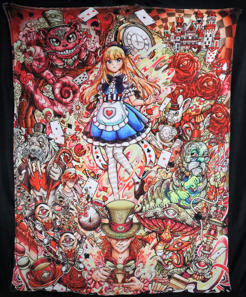 Alice In Wonderland Reversible Blanket – PinStopShop